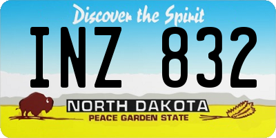 ND license plate INZ832