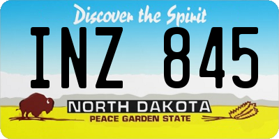 ND license plate INZ845