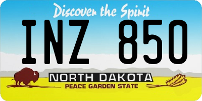 ND license plate INZ850