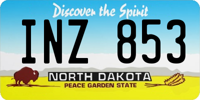 ND license plate INZ853