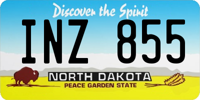 ND license plate INZ855