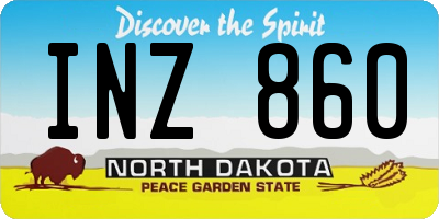ND license plate INZ860