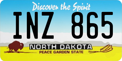 ND license plate INZ865