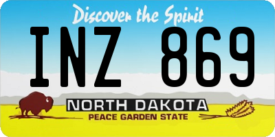 ND license plate INZ869