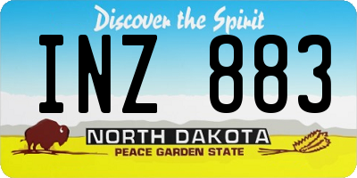 ND license plate INZ883