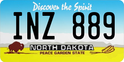 ND license plate INZ889