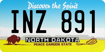 ND license plate INZ891