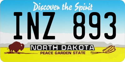 ND license plate INZ893