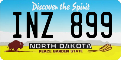ND license plate INZ899