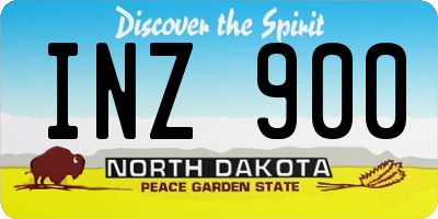 ND license plate INZ900