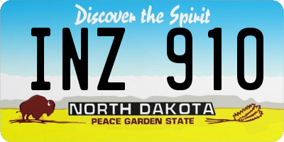 ND license plate INZ910