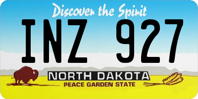 ND license plate INZ927