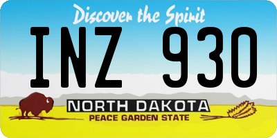 ND license plate INZ930