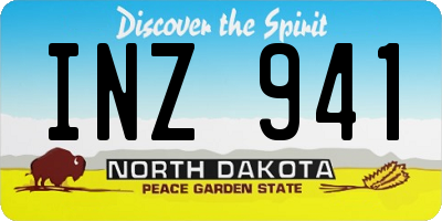 ND license plate INZ941
