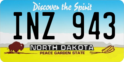 ND license plate INZ943