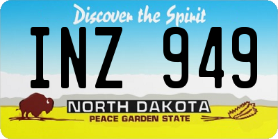 ND license plate INZ949
