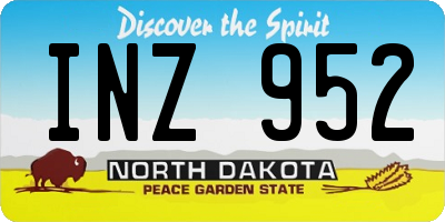 ND license plate INZ952