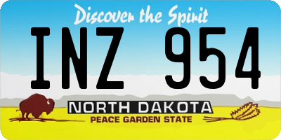 ND license plate INZ954