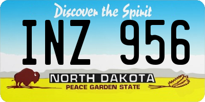 ND license plate INZ956