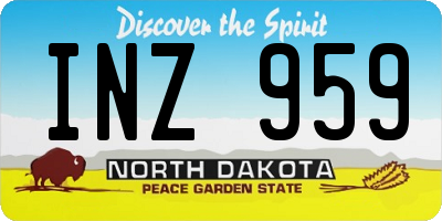 ND license plate INZ959