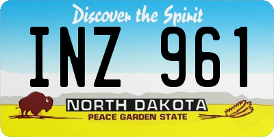 ND license plate INZ961