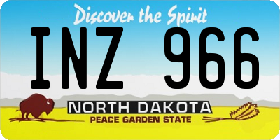 ND license plate INZ966