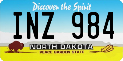ND license plate INZ984
