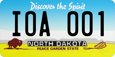 ND license plate IOA001