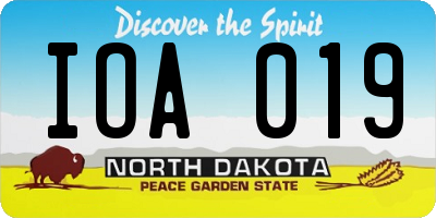 ND license plate IOA019