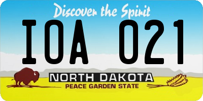 ND license plate IOA021