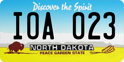 ND license plate IOA023
