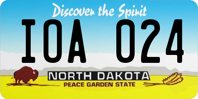 ND license plate IOA024