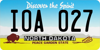 ND license plate IOA027