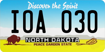 ND license plate IOA030