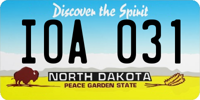 ND license plate IOA031