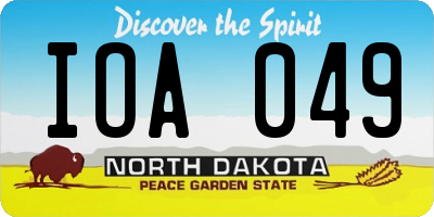 ND license plate IOA049