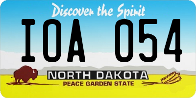 ND license plate IOA054