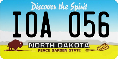 ND license plate IOA056
