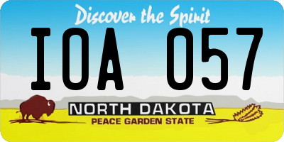 ND license plate IOA057