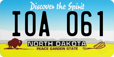 ND license plate IOA061