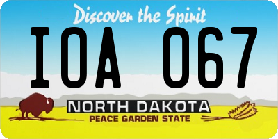 ND license plate IOA067