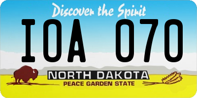 ND license plate IOA070