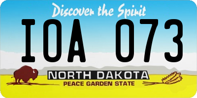 ND license plate IOA073