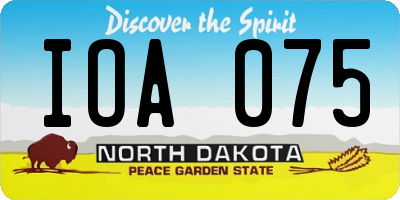 ND license plate IOA075