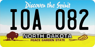 ND license plate IOA082