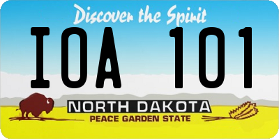 ND license plate IOA101