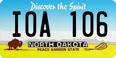 ND license plate IOA106
