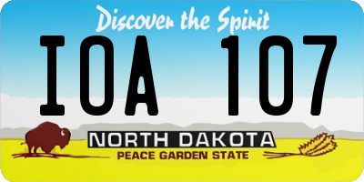 ND license plate IOA107
