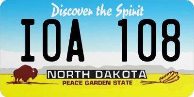 ND license plate IOA108