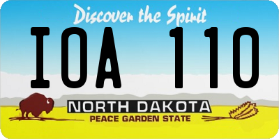 ND license plate IOA110
